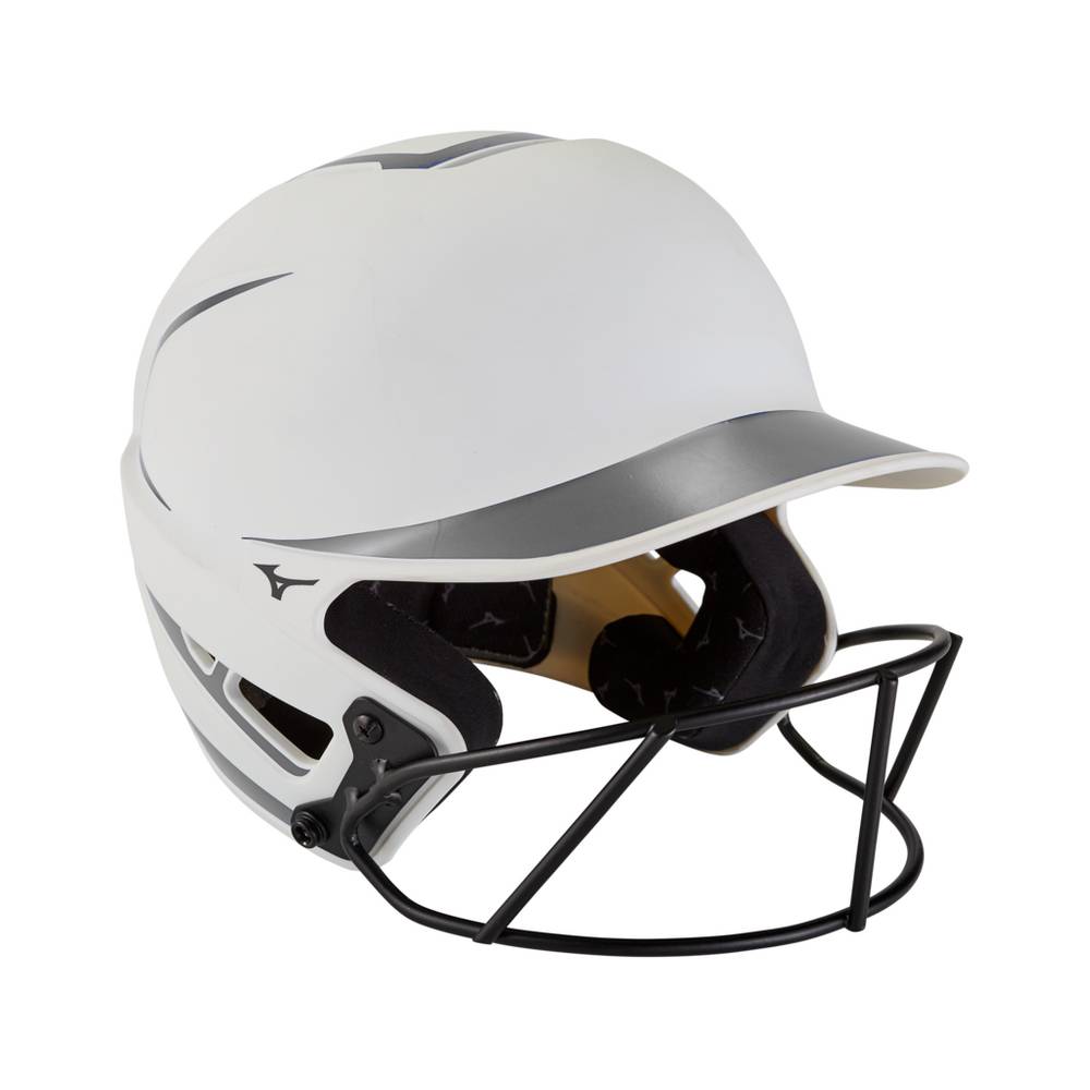 Damske Prilba Mizuno F6 Fastpitch Softball Batting Biele/Siva Vypredaj FDMB65024